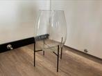 Glazen vaas / windlicht op metalen standaard – modern design, Ophalen of Verzenden
