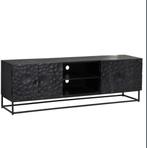 Stijlvol, zwart tv-meubel PTMD Laury, Ophalen, Minder dan 50 cm, Zo goed als nieuw, Modern