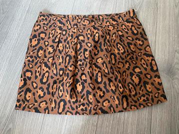 Eksept bruin panterprint korte rok skirt mt M beschikbaar voor biedingen