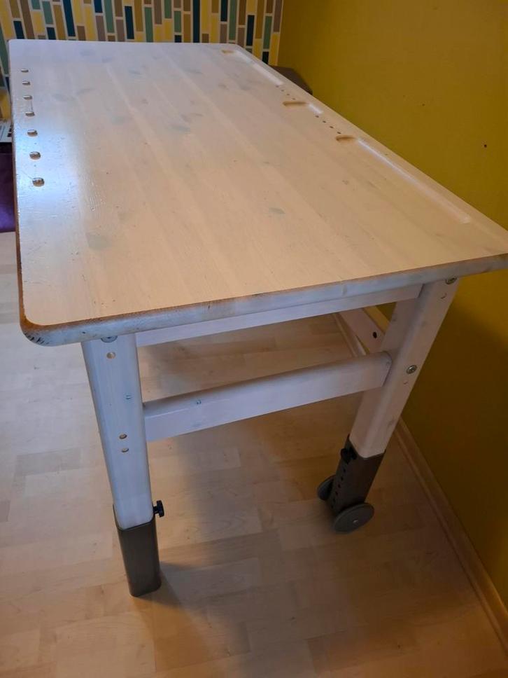 Flexa whitewash bureau, Huis en Inrichting, Bureaus, Gebruikt, Bureau, Met wielen, Ophalen of Verzenden