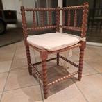 Antieke Amsterdamse School Stoel - Rietzitting, Huis en Inrichting, Stoelen, Riet of Rotan, Gebruikt, Bruin, Ophalen of Verzenden