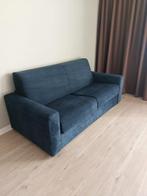 3-zits slaapbank in Blauw Vogue stof, Ophalen, Blauw, Tweepersoons, 140 cm