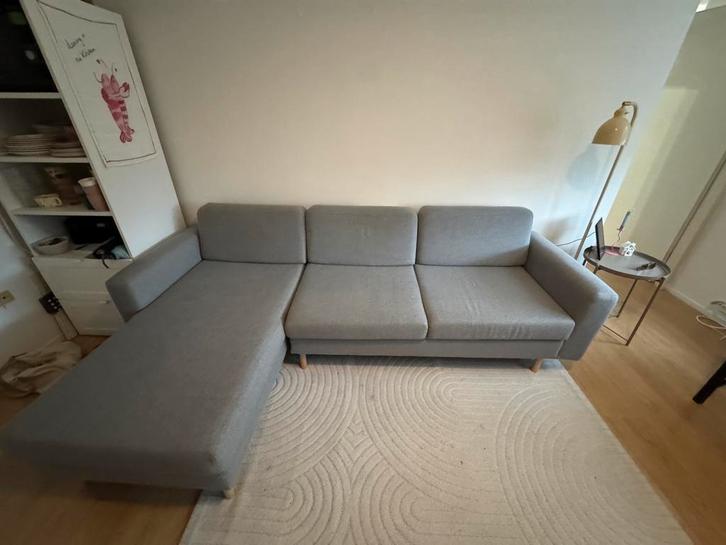 3-zits hoekbank lichtgrijs, Huis en Inrichting, Banken | Bankstellen, Zo goed als nieuw, Driepersoons, 150 cm of meer, Ophalen