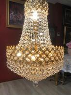 Kristallen kroonluchter / zakkroonluchter / hanglamp goud, Huis en Inrichting, Lampen | Kroonluchters, Ophalen of Verzenden