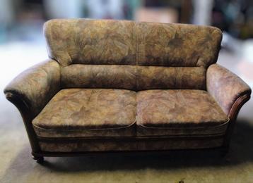 Vintage Tweezitsbank met Bloemenmotief