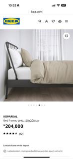Ikea stalen bedframe Kopardal kleur;donkergrijs 140x200, Ophalen, Tweepersoons, 140 cm, Zo goed als nieuw