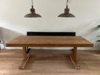 houten eettafel 220 x 85, Ophalen, Gebruikt, 200 cm of meer, 50 tot 100 cm