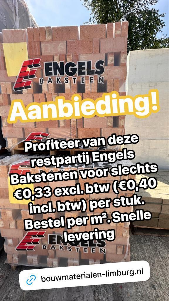 Restpartij RoseRood Baksteen Metselsteen Waalformaat restant, Doe-het-zelf en Verbouw, Metselstenen, Nieuw, Bakstenen, Ophalen of Verzenden