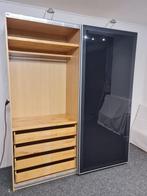 Mooie pax kledingkast met zwart glas deuren. Monteren mgl., 200 cm of meer, Ikea, Met klep(pen), Ophalen of Verzenden