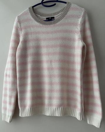 Trui - XS - wit roze - H&M - ronde kraag zilverkleur beschikbaar voor biedingen
