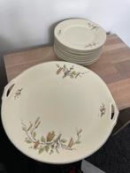 Antiek (1940) Gebakservies met Serveerschaal en 11 Bordjes, Ophalen of Verzenden