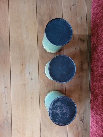 3 Vintage Voorraadblikken Indisch Motief beschikbaar voor biedingen