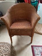 Rotan Fauteuil met Houten Poten, Ophalen, Minder dan 50 cm, Gebruikt, Minder dan 75 cm