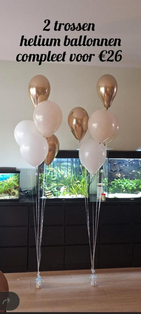 2 setjes heliumballonnen compleet voor €26, Hobby en Vrije tijd, Feestartikelen, Zo goed als nieuw, Versiering, Geboorte of Huwelijk
