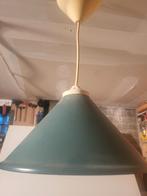 Vintage hanglamp met blauwe kap, Gebruikt, Vintage, Ophalen of Verzenden, Metaal