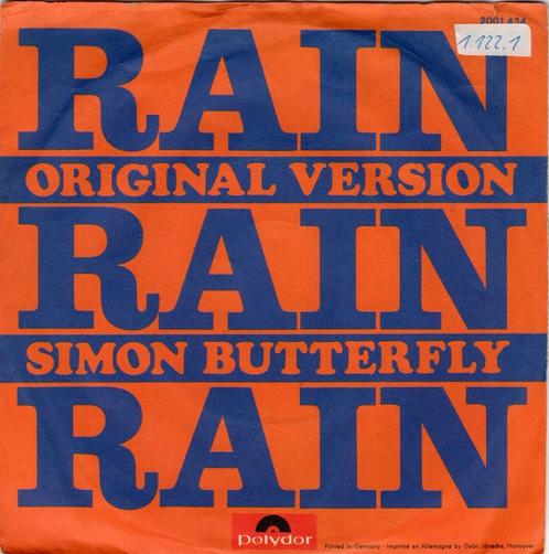 SIMON BUTTERFLY  -  Rain rain rain, Cd's en Dvd's, Vinyl Singles, Gebruikt, Single, Pop, 7 inch, Ophalen of Verzenden