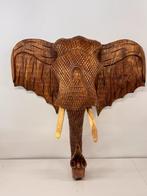 Grote houten olifantenhoofd wanddecoratie 65 cm, Ophalen of Verzenden, Nieuw