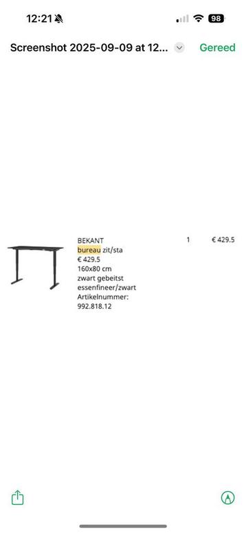 Ikea bekant bureau 160x80cm - afbeelding 5