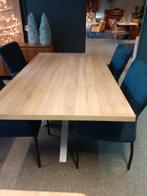 Massief eiken eetafel 240 x100 x 4 ,NIEUW., Ophalen, Recht hoekig, Vijf personen of meer, Eikenhout