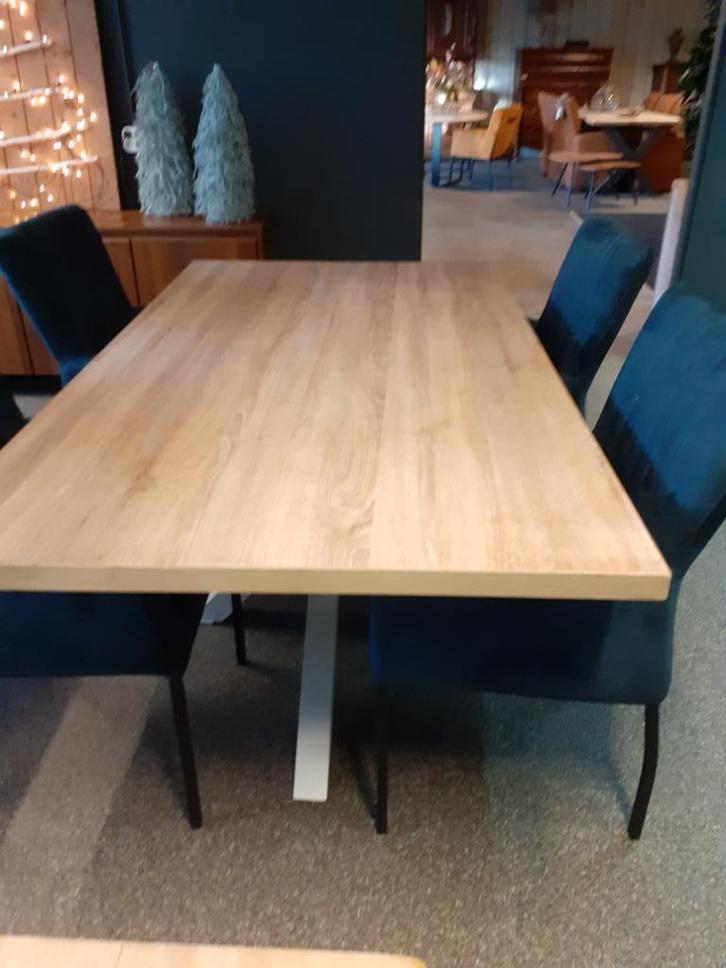 Massief eiken eetafel 240 x100 x 4 ,NIEUW., Huis en Inrichting, Tafels | Eettafels, Nieuw, 200 cm of meer, Vijf personen of meer