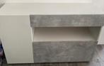 Dressoirs Potenza wit/grijs, Ophalen, Eikenhout, 100 tot 150 cm, Met deur(en)