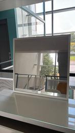 Ikea Kaptafel malm wit met glasplaat, stoel en spiegel, Minder dan 50 cm, Ophalen of Verzenden, Zo goed als nieuw, Minder dan 100 cm