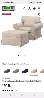 Fauteuil en hocker, Ophalen, Gebruikt, Eenpersoons, 75 tot 100 cm