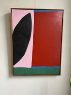 Olieverf schilderij modern abstrakt vlakken 80x60 baklijst, Ophalen