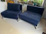 Slaapbank slaapstoel 1 of 2 pers cubed innovation, Ophalen, 90 cm, Eenpersoons, Blauw