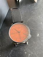 Komono Winston Black Wood horloge, nieuw!, Sieraden, Tassen en Uiterlijk, Horloges | Heren, Overige merken, Leer, Staal, Verzenden