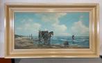 Schilderij T. Harmsen, XX-eeuw, Schelpenvisser met paard/kar, Antiek en Kunst, Ophalen