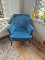 Blauwe fauteille/ stoel, Huis en Inrichting, Fauteuils, 75 tot 100 cm, Ophalen of Verzenden, Zo goed als nieuw, Stof