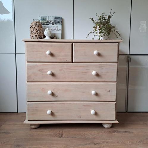 Ladekast vergrijsd 5 lades, Huis en Inrichting, Kasten | Ladekasten, Zo goed als nieuw, Minder dan 100 cm, 50 tot 100 cm, 25 tot 50 cm