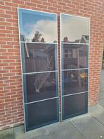 Zwarte glazen schuifdeuren met aluminium frame, Doe-het-zelf en Verbouw, Deuren en Horren, Ophalen of Verzenden, Binnendeur, 215 cm of meer