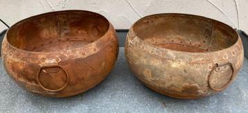 SCHAAL GROOT IRON OLD ROUND ROESTBRUIN DIA 35 CM NIEUW beschikbaar voor biedingen