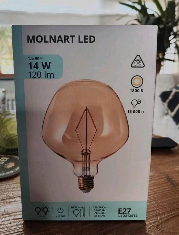 Ikea Molnart LED Lamp E27, Huis en Inrichting, Lampen | Losse lampen, Nieuw, Led-lamp, Minder dan 30 watt, E27 (groot), Ophalen of Verzenden