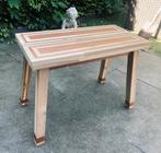Bijzettafeltje koperkleur van hout, Minder dan 55 cm, Nieuw, Rechthoekig, Hout