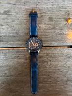 Pulsar Heren Polshorloge - Blauw Leer, Overige merken, Overige materialen, Polshorloge, Ophalen of Verzenden