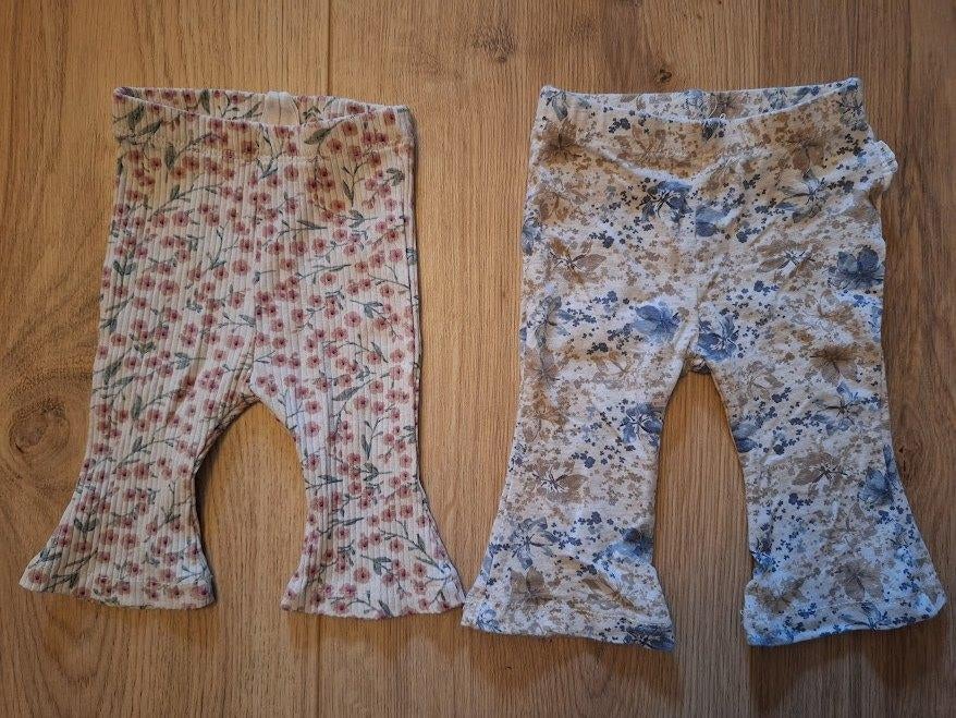 2 Flared broekjes maat 62, Kinderen en Baby's, Babykleding | Maat 62, Ophalen of Verzenden, Zo goed als nieuw, Meisje, Broekje