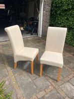 Leren stoelen, Huis en Inrichting, Stoelen, Twee, Leer, Ophalen of Verzenden, Wit