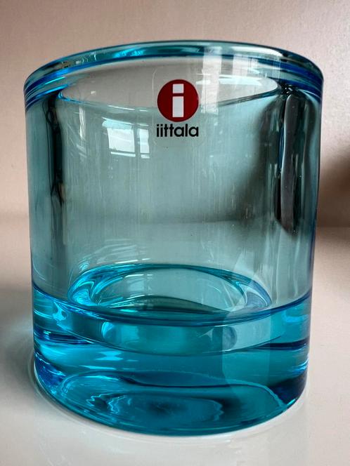 Iittala Kivi Glas Kandelaar Turquoise Blue 80 mm, Huis en Inrichting, Woonaccessoires | Kandelaars en Kaarsen, Ophalen of Verzenden