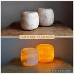 Alabaster waxinelichthouders - Set 5, Overige materialen, Wit, Nieuw, Ophalen of Verzenden