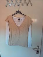 98 Setje van 2 shirtjes in wit en beige van Principles mt S, Ophalen of Verzenden, Zo goed als nieuw, Wit, Zonder mouw