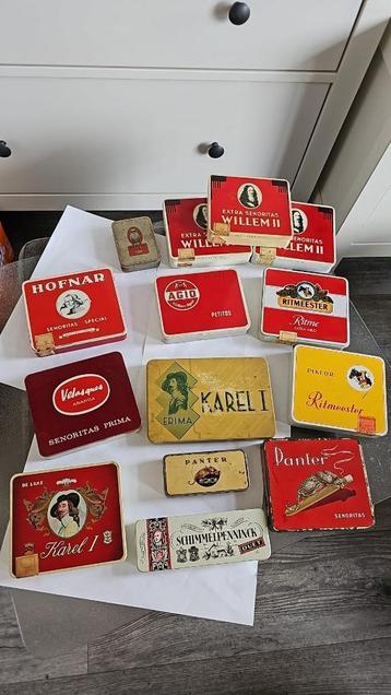 Vintage sigarenblikjes – Oa. Hofnar, Willem II  e.a. beschikbaar voor biedingen