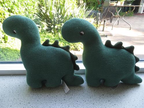2 x Groen gebreide Dinosaurus dino of draak van Hema, Kinderen en Baby's, Speelgoed | Knuffels en Pluche, Zo goed als nieuw, Overige typen