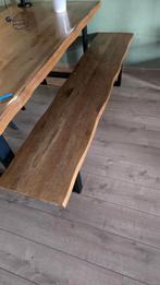 Eetkamer tafel met bank, Ophalen, 200 cm of meer, 50 tot 100 cm, Eikenhout