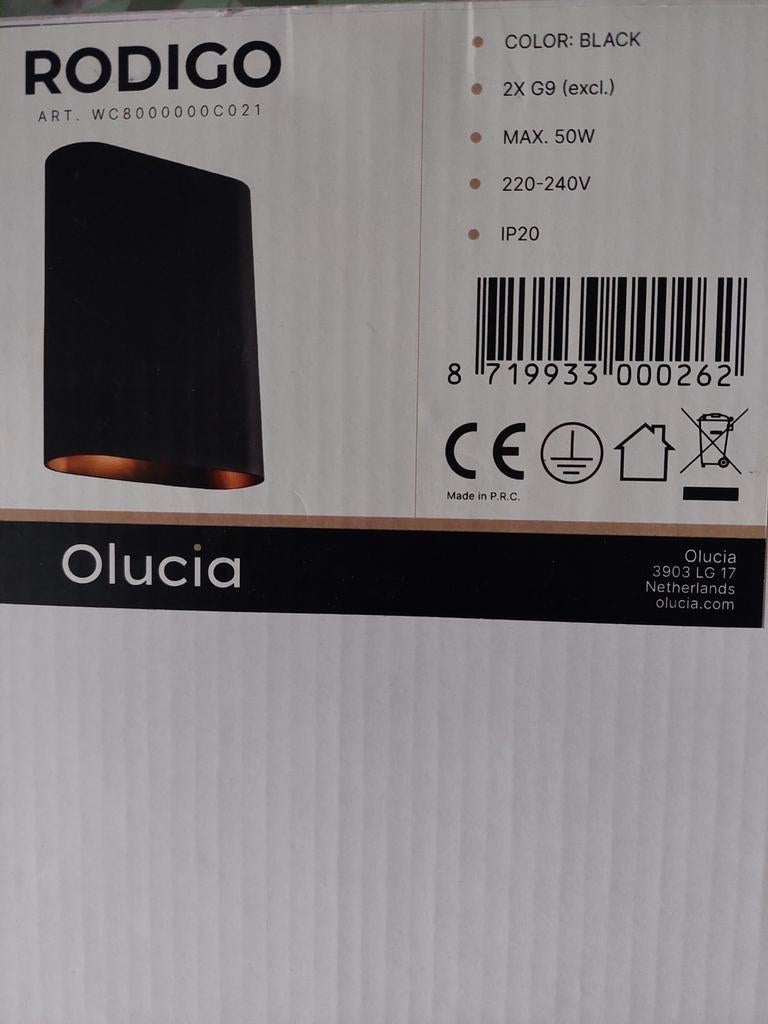 Wandlamp Rodigo NIEUW IN DOOS fittingen G9, Ophalen of Verzenden, Nieuw