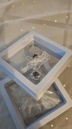 Zilveren ring en ketting met edelsteen, Ophalen of Verzenden