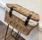 Vintage rieten mand met deksel 60x40, Huis en Inrichting, Woonaccessoires | Kisten, Overige materialen, Gebruikt, 50 tot 75 cm