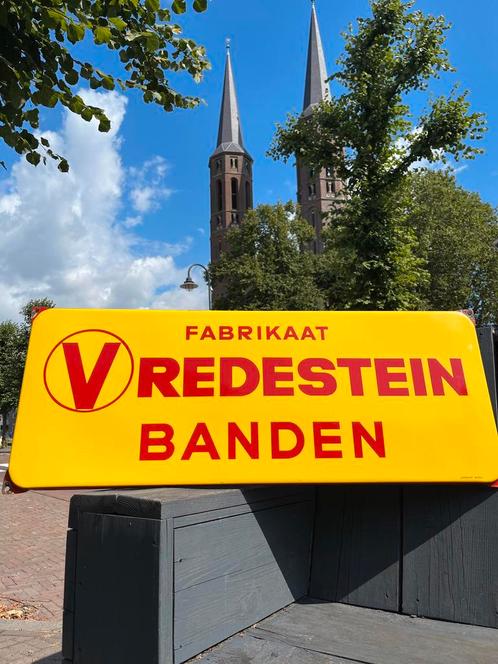 Vredestein Fabrikaat Emaille Reclame Bord, Verzamelen, Merken en Reclamevoorwerpen, Gebruikt, Reclamebord, Ophalen